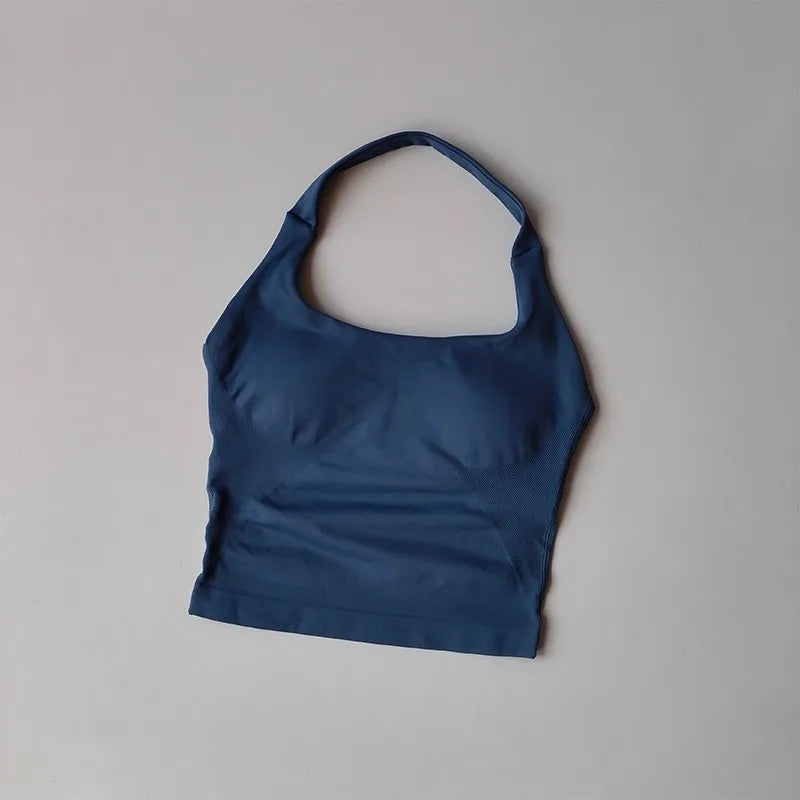 Brassière Sport Femme Halter Dos Élégant - Soutien-Gorge Yoga Anti-Choc Fitness Pilates