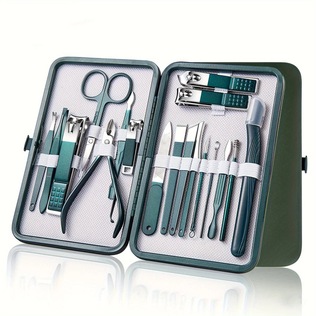 Kit Manucure Pédicure Professionnel 7-18 Pièces - Acier Inoxydable avec Étui Voyage