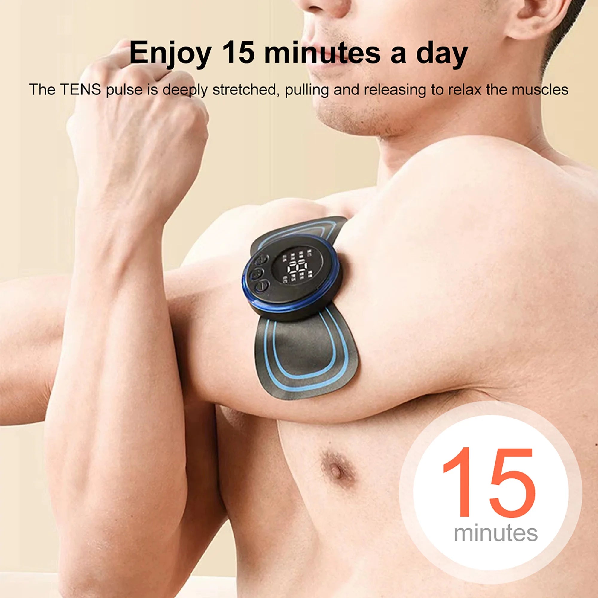 Masseur Cervical Électrique EMS - 8 Modes Massage Cou Dos Soulage Douleurs