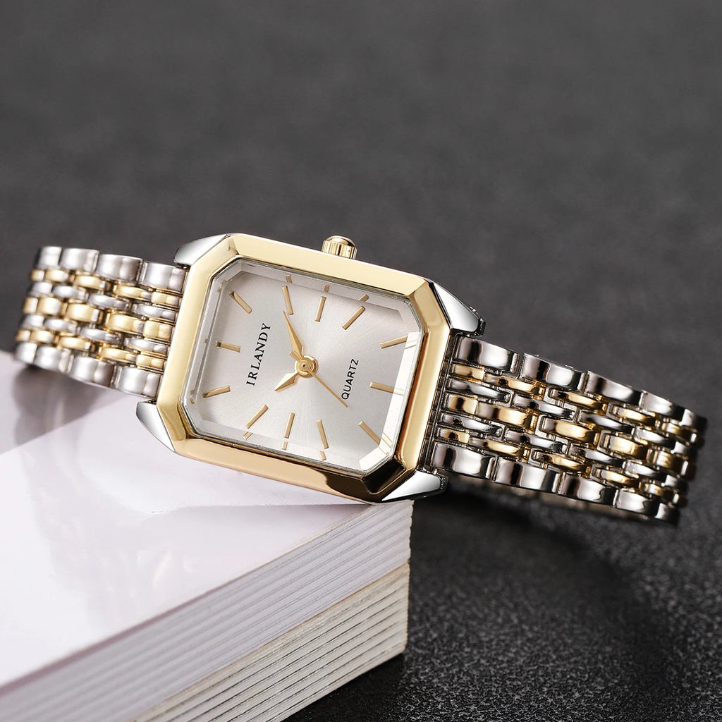 Montre Femme Rectangulaire Acier - Élégante Quartz Bracelet Métal Cadeau