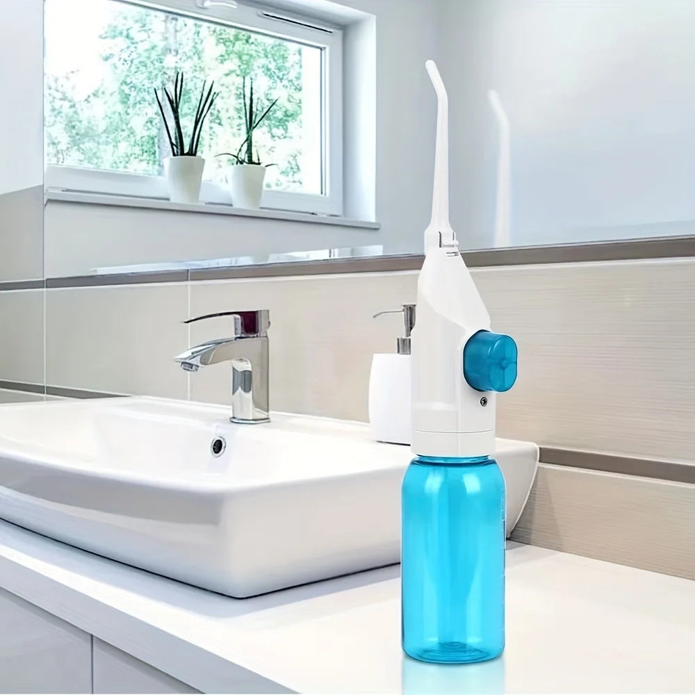 Irrigateur Oral Portable Haute Pression - Jet Dentaire Manuel Nettoyage Dents