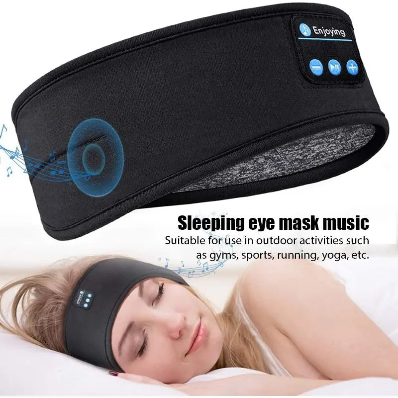Bandeau Bluetooth Sommeil Sport - Écouteurs Sans Fil Masque Yeux Musique