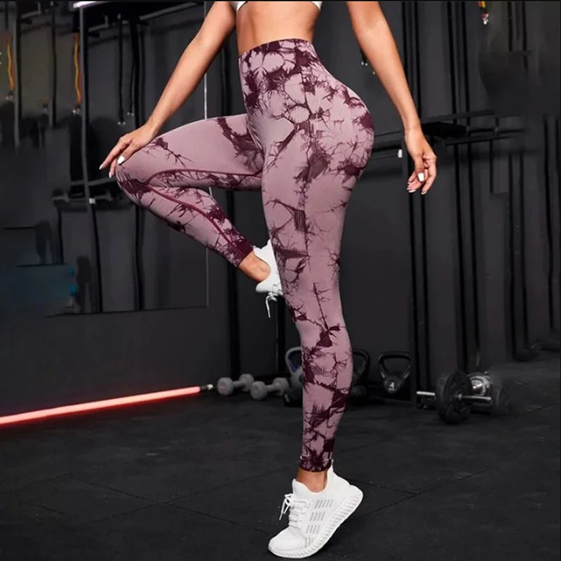 Legging Yoga Femme Sans Couture Taille Haute Push Up - Pantalon Sport Gainant Fitness Gym