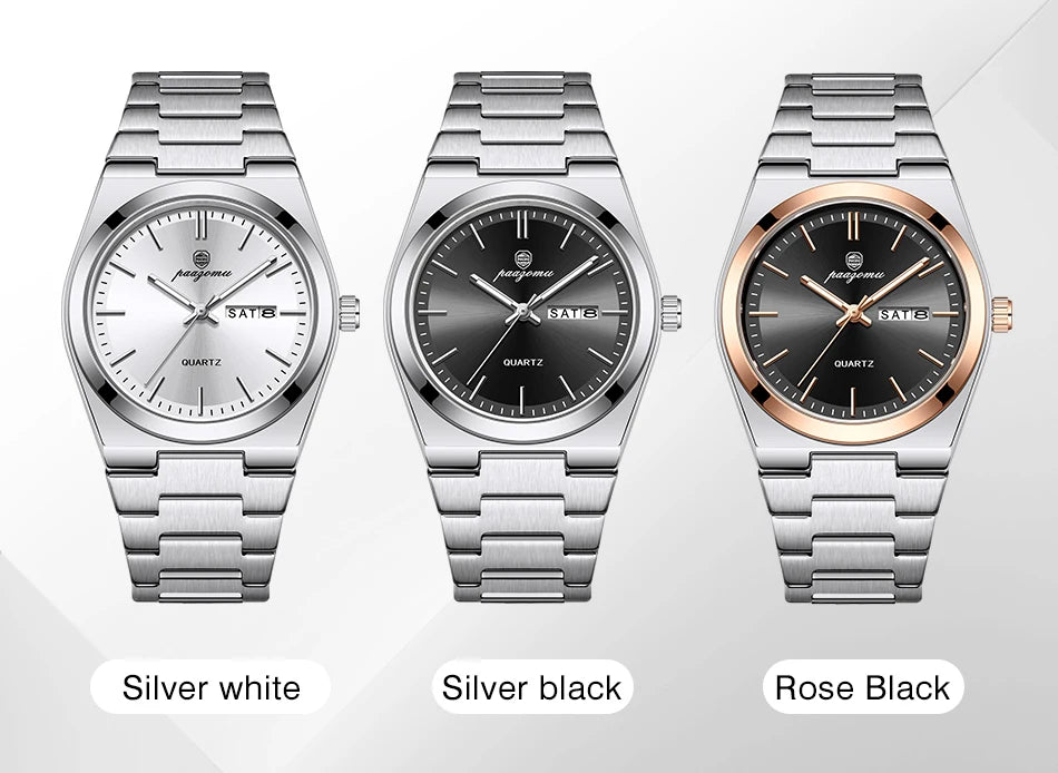 Montre Homme Luxe Acier Inoxydable - Quartz Sport Étanche Lumineuse Date