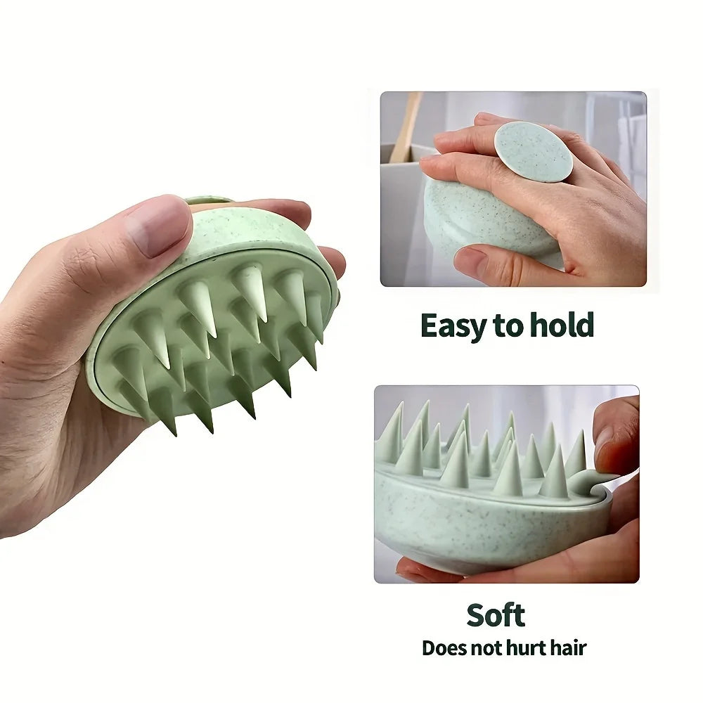 Brosse Shampooing Silicone - Massage Cuir Chevelu Douche Peigne Lavage