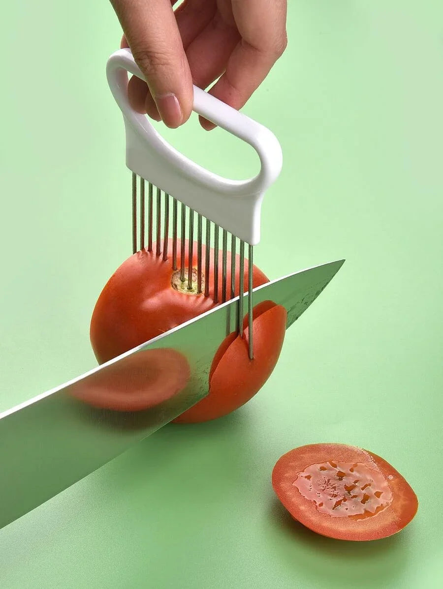 Tranche-Oignon Acier Inoxydable - Support Découpe Légumes Pommes de Terre