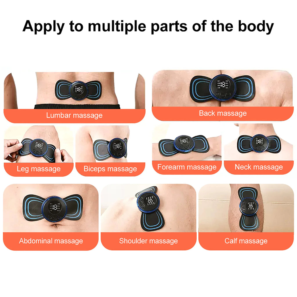 Masseur Cervical Électrique EMS - 8 Modes Massage Cou Dos Soulage Douleurs