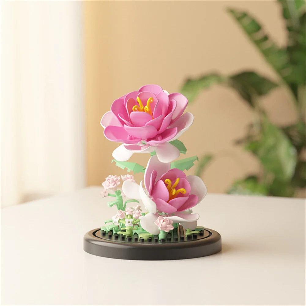 Bouquet Fleurs Éternelles Briques Construction - Bonsaï Déco Maison Micro Blocs Cadeau Anniversaire Enfant