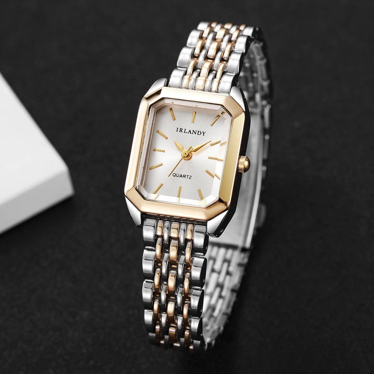 Montre Femme Rectangulaire Acier - Élégante Quartz Bracelet Métal Cadeau