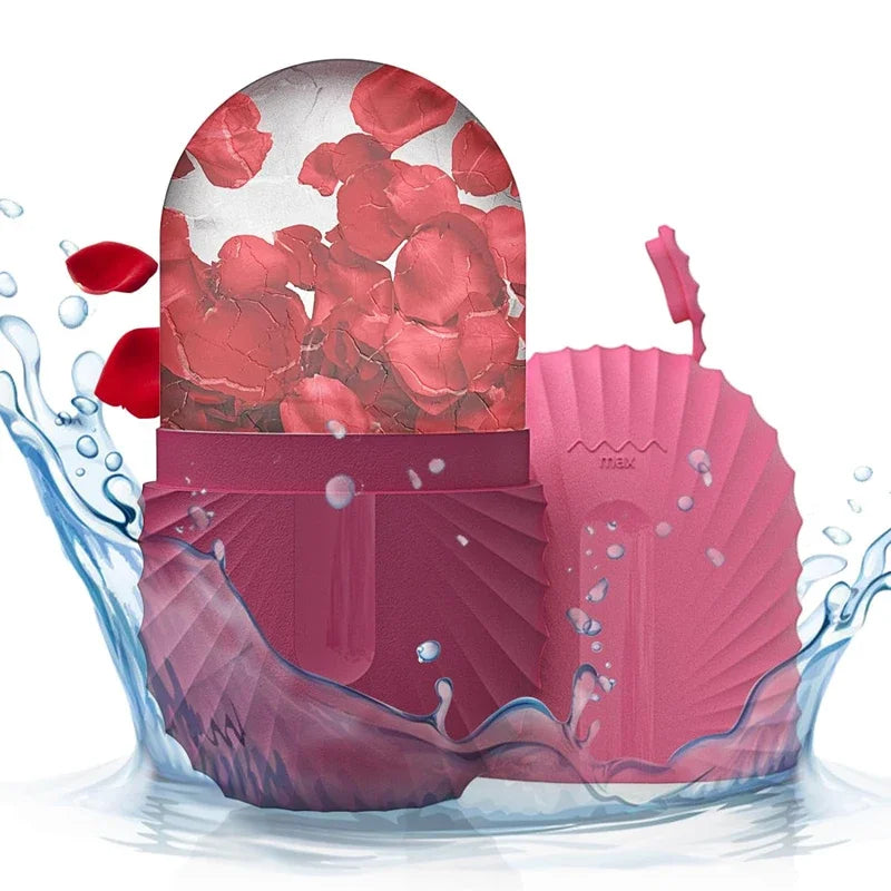 Roller Facial Glacé Silicone - Anti-Poches Yeux Resserre Pores Massage Visage
