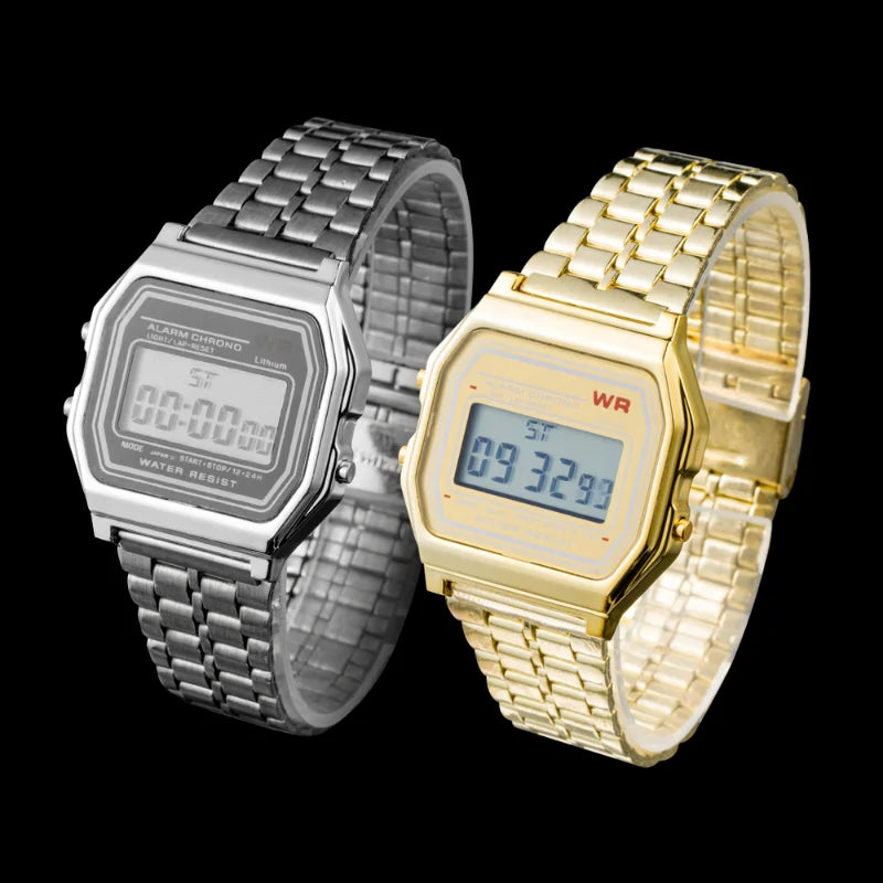 Montre F91W Digital LED Acier - Unisexe Multifonction Sport Business Rétro