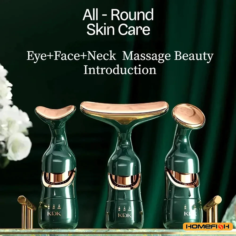Appareil Lifting Facial 3 en 1 EMS - Anti-Rides Raffermissant Visage Cou Yeux