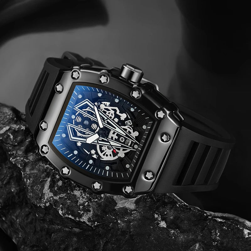 Montre Homme Carrée Sport - Quartz Étanche Lumineuse Grand Cadran