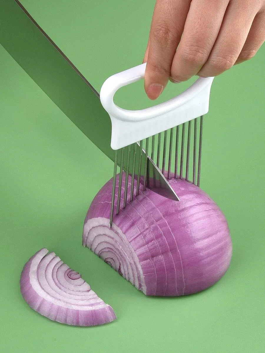 Tranche-Oignon Acier Inoxydable - Support Découpe Légumes Pommes de Terre