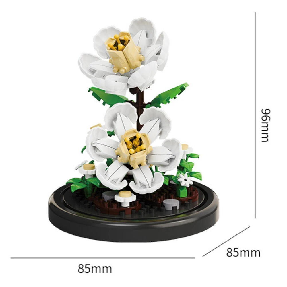 Bouquet Fleurs Éternelles Briques Construction - Bonsaï Déco Maison Micro Blocs Cadeau Anniversaire Enfant
