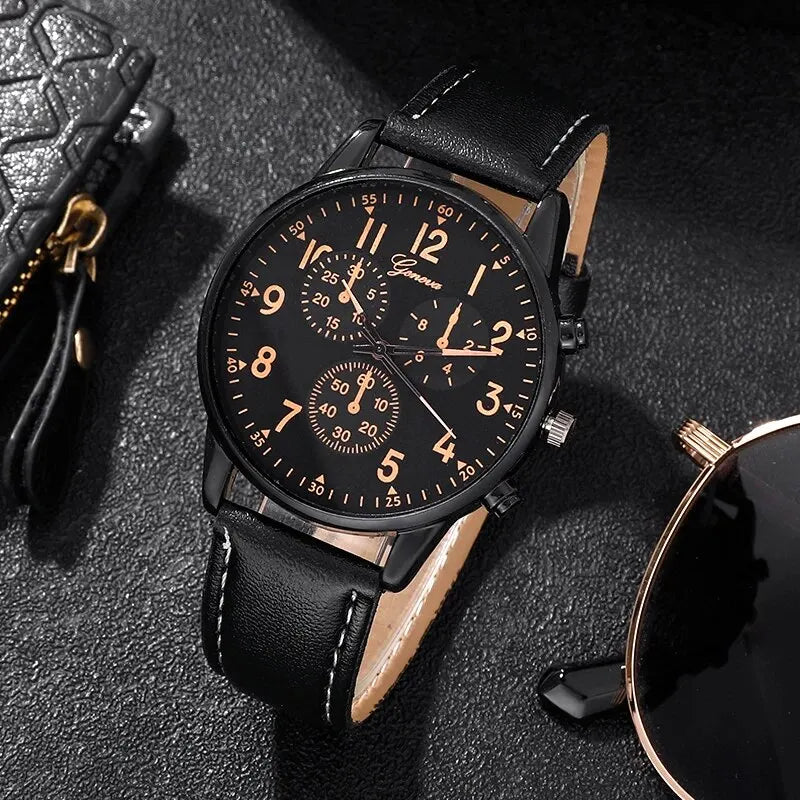 Montre Homme Cuir Vintage - Quartz Business Sport Élégante