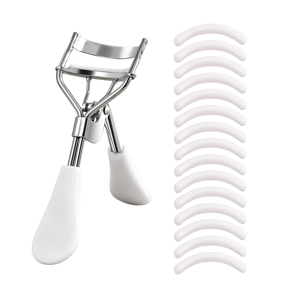 Recourbe-Cils Acier Inoxydable + 15 Pads Silicone - Recourbeur Cils Portable
