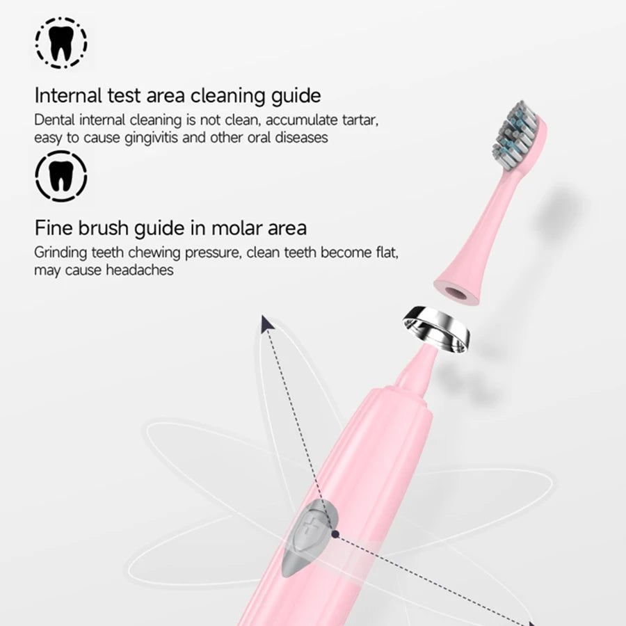 Brosse à Dents Électrique Adulte - Poils DuPont Doux IPX6 Étanche