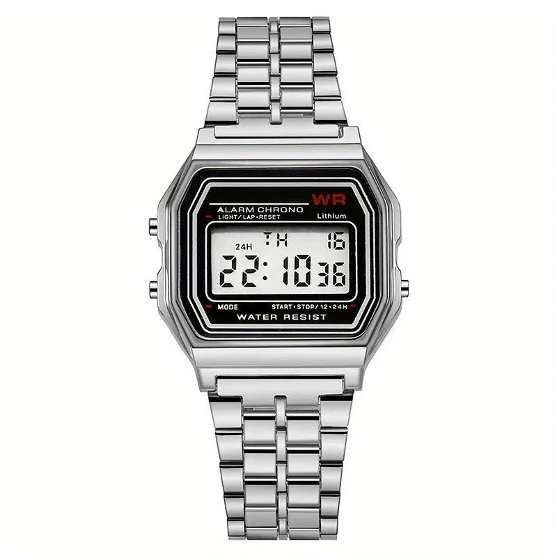 Montre F91W Digital LED Acier - Unisexe Multifonction Sport Business Rétro