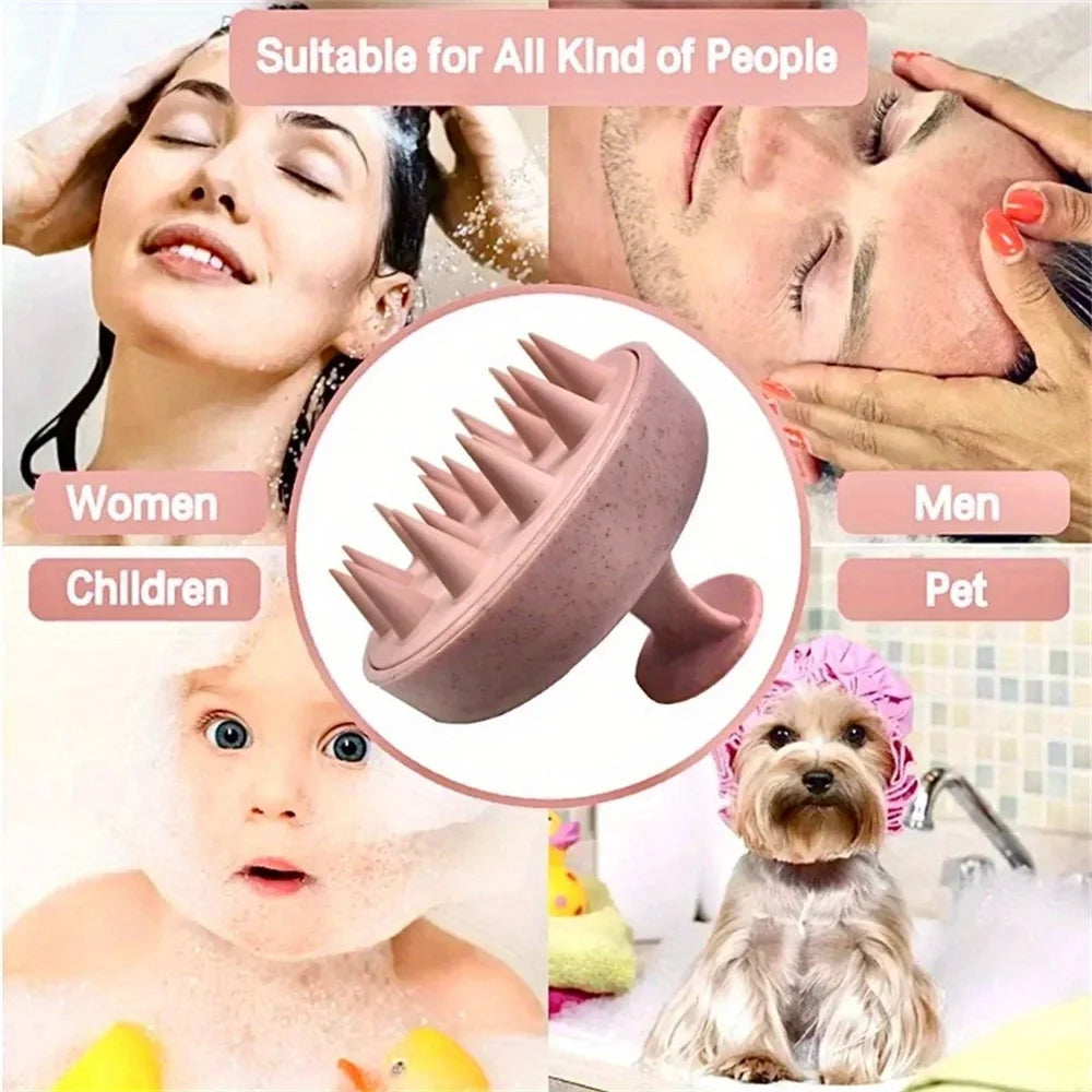 Brosse Shampooing Silicone - Massage Cuir Chevelu Douche Peigne Lavage