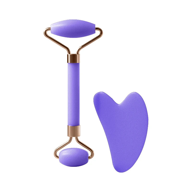 Roller Facial Résine Massage - Visage Cou Yeux Gua Sha Beauté