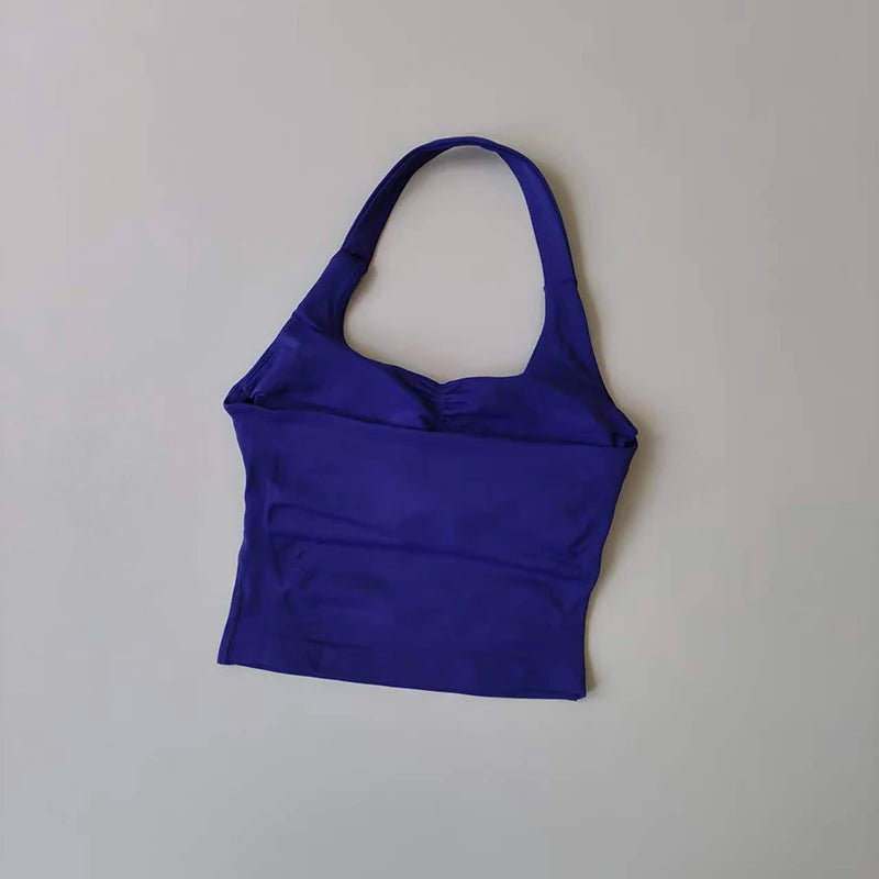 Brassière Sport Femme Halter Dos Élégant - Soutien-Gorge Yoga Anti-Choc Fitness Pilates