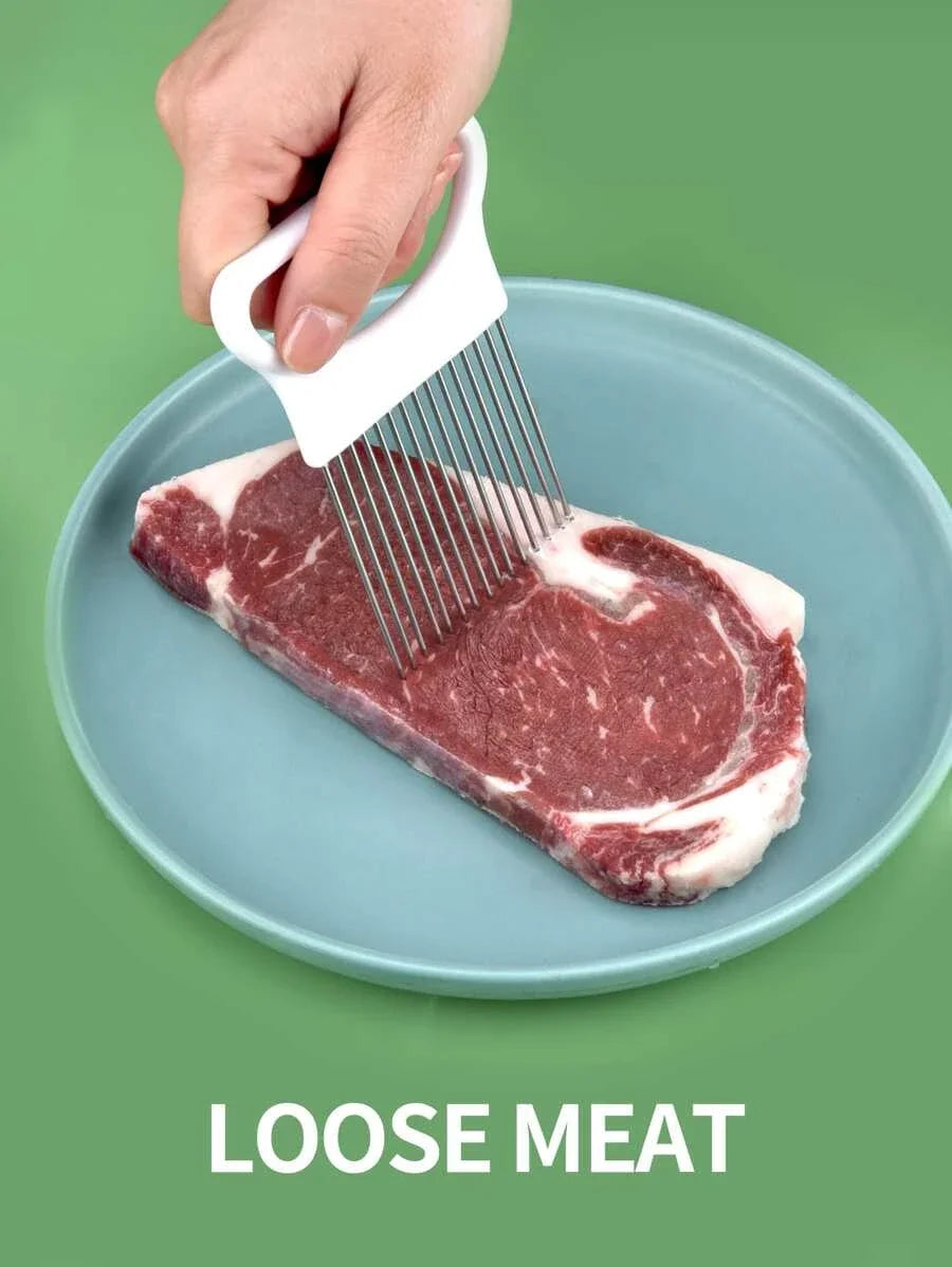 Tranche-Oignon Acier Inoxydable - Support Découpe Légumes Pommes de Terre